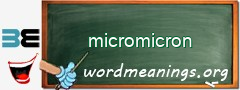 WordMeaning blackboard for micromicron